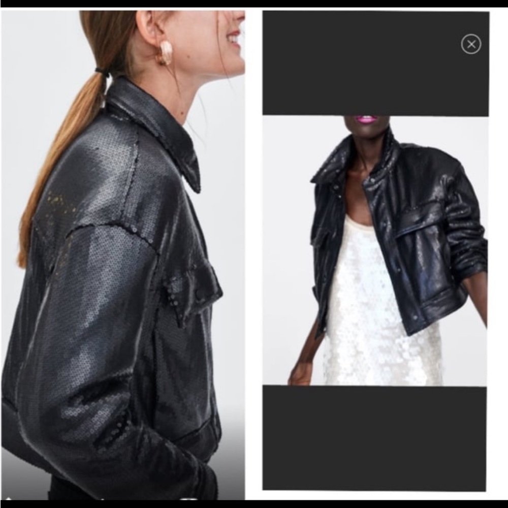 Women's Zara Black Sequin Jacket